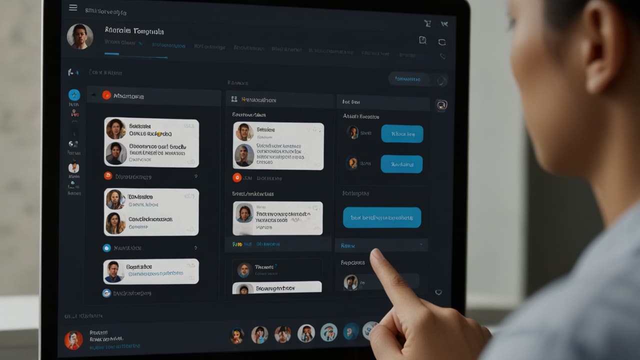 AI Chat interface showing natural language conversation with virtual assistant providing information and completing tasks