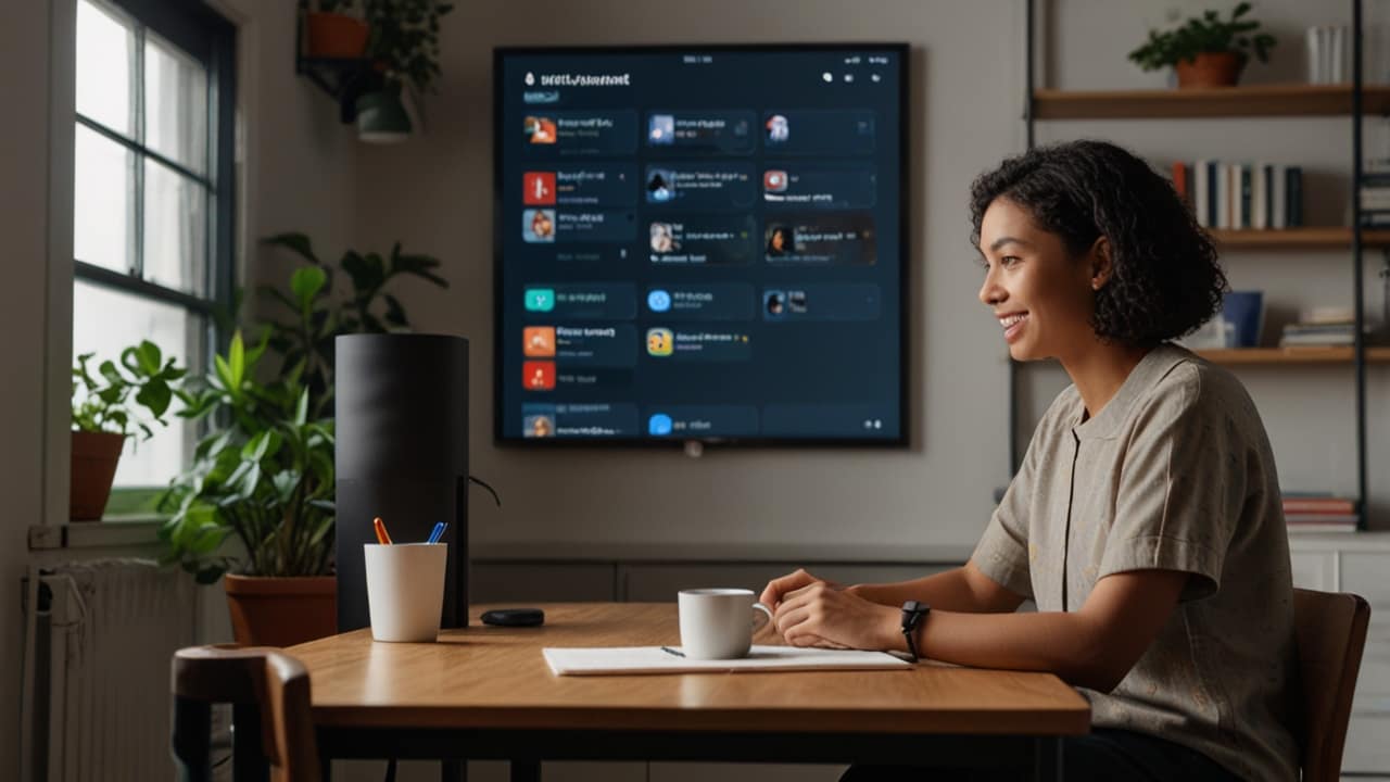 AI Voice Assistant responding to spoken commands through sophisticated speech recognition with contextual understanding