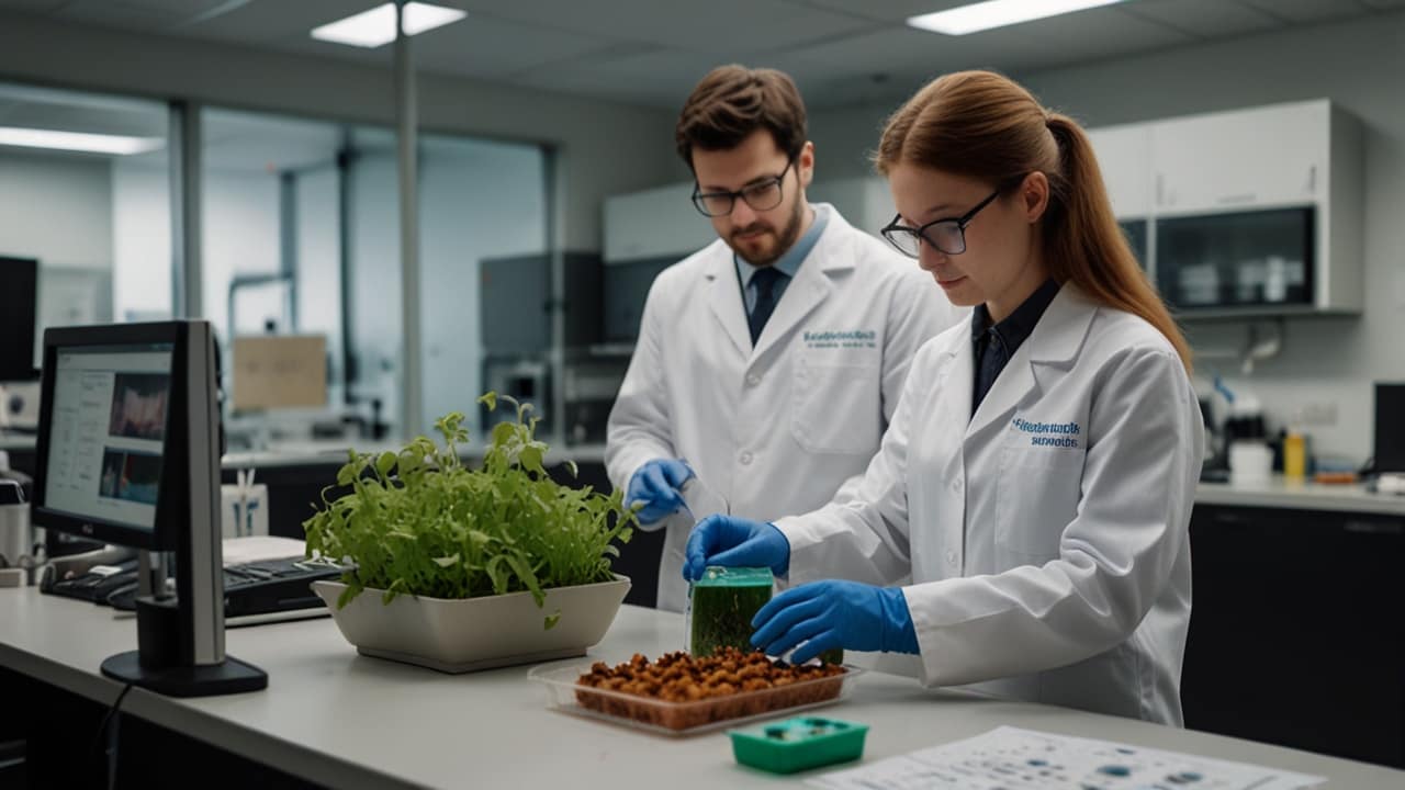 Bioplastic materials showing decomposition timeline compared to conventional plastics