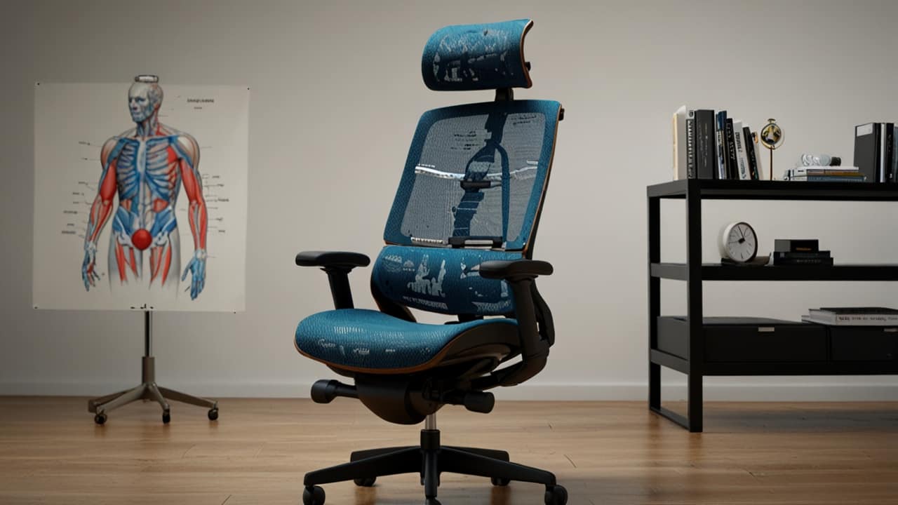 Ergonomic Chair supporting proper spinal alignment through advanced adjustment mechanisms and responsive materials