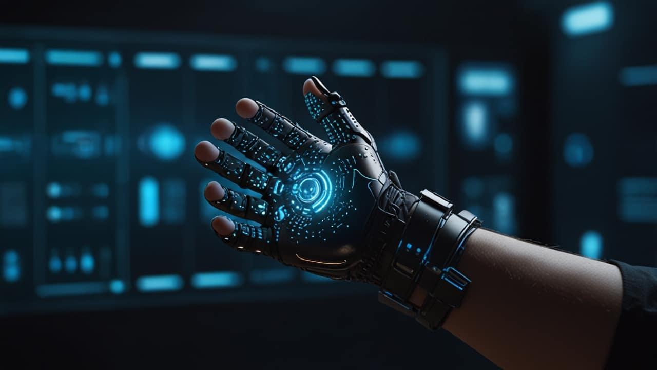 Haptic Glove visualization in futuristic context