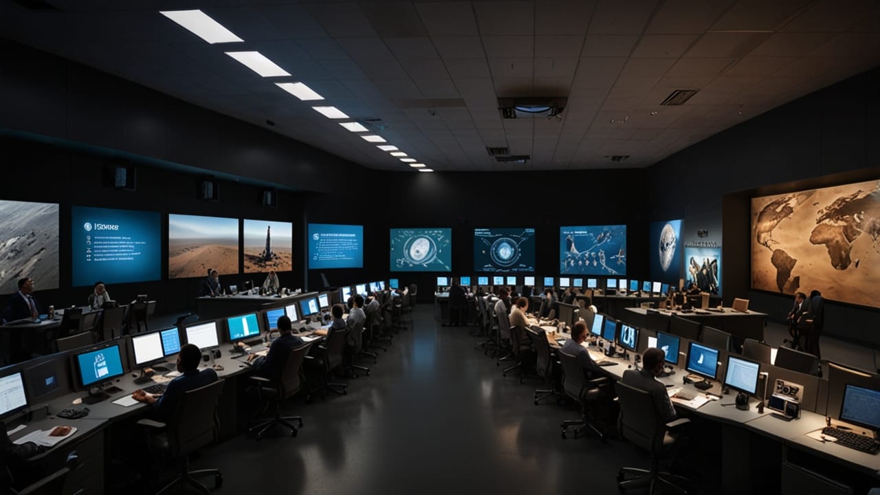 NASA spacecraft conducting interplanetary exploration with sophisticated scientific instruments collecting valuable extraterrestrial data