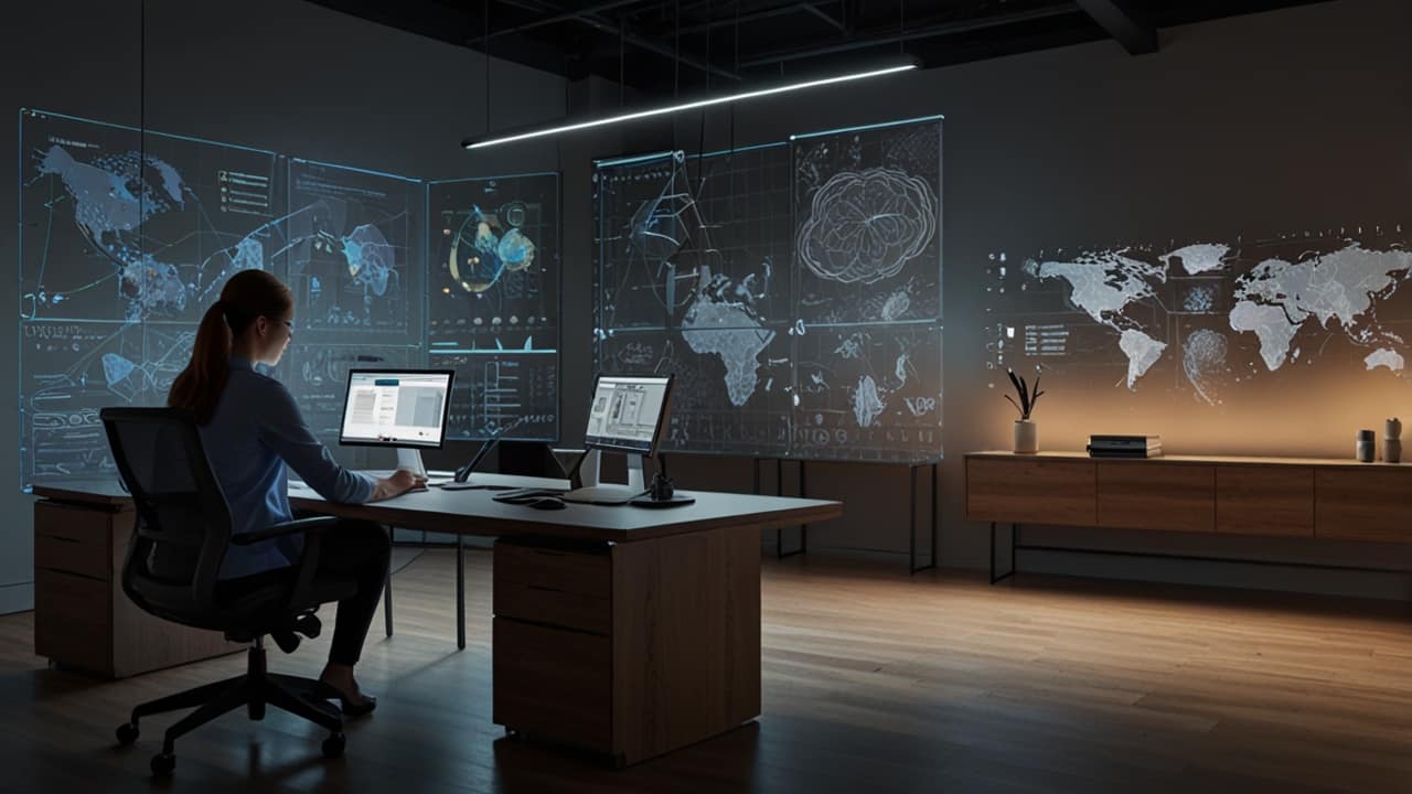 Spatial Computing environment with volumetric interface manipulated through natural gestures