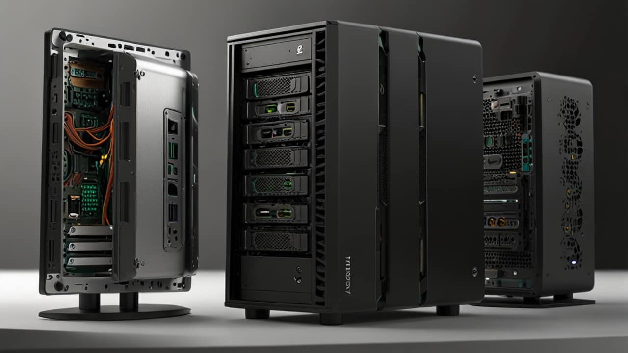 Mini PC displaying compact computing capabilities with full desktop functionality in space-efficient design