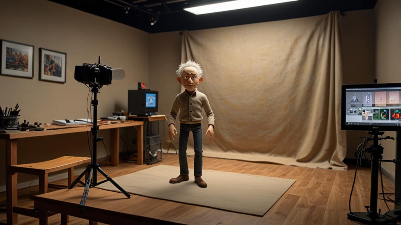 Stop motion interface showing frame-by-frame capture and animation photography controls