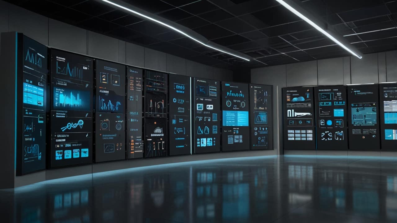 System integration interface showing application connectivity and data synchronization