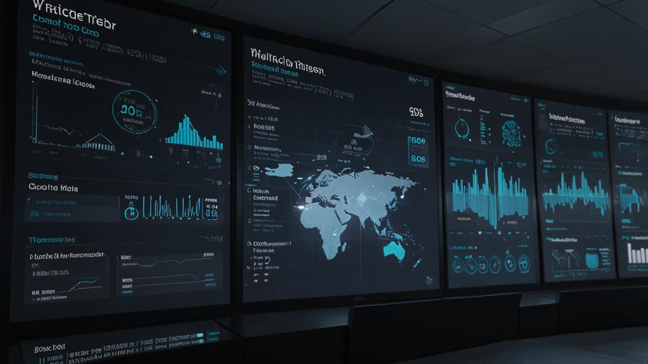 Cloud migration dashboard showing infrastructure transition progress and cost optimization metrics