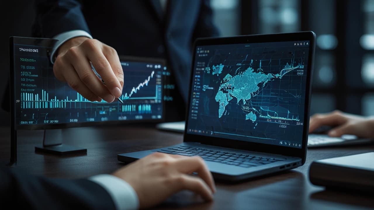 Professional fraud detection center with security analytics, anomaly detection systems, and financial protection monitoring displays