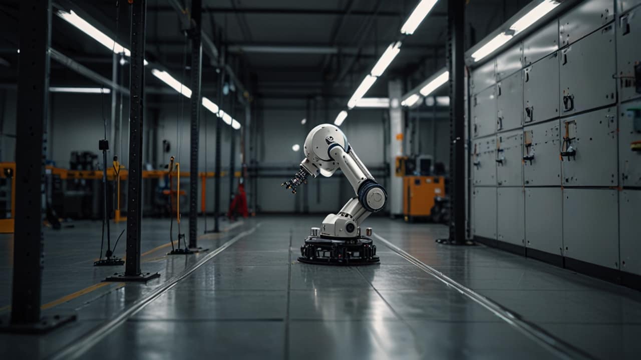 AI for Robotic Precision laboratory with AI-controlled systems, accuracy enhancement technology, and micro-level positioning demonstrations