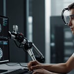 Brain Interface headset allowing user to control digital environment through neural activity monitoring