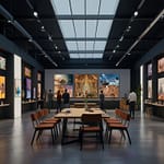 Metaverse Platform showing users interacting with shared virtual environment and digital assets through avatars