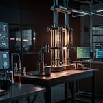 Quantum Sensor device measuring molecular structures with atomic-level precision through quantum entanglement properties