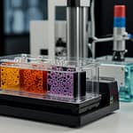 3D Bioprinting machine depositing living cells layer by layer to construct biological structures