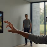 Apple Vision Pro headset enabling mixed reality experience with spatial computing interface through premium design