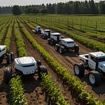 Autonomous Farming robots performing precise field operations with individual plant-level care