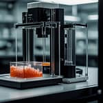 Bioprinting technology depositing living cells in layers to create functional tissue structures