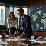 CEOs guiding organizational direction through strategic leadership combining business acumen with technological awareness and future orientation