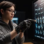 Haptic Feedback gloves providing realistic tactile sensations of virtual objects through precision actuators