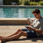 Kindle Paperwhite displaying crisp text on paper-like screen with glare-free reading experience and adjustable lighting