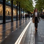 Kinetic Harvesting technology converting human walking motion into electrical power through specialized floor tiles