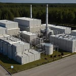 Compact sealed micro nuclear reactor module being installed in remote community with minimal footprint and autonomous operation