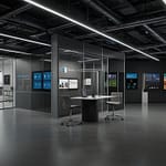 Microsoft technology ecosystem showing integrated cloud, software and hardware solutions with enterprise application deployment