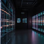 Neuromorphic Chip with visible neural network architecture showing spiking neurons for brain-inspired computing