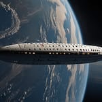 Orbital Tourism spacecraft carrying civilian passengers into Earth orbit for recreational space experience