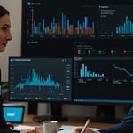 Salesforce interface showing comprehensive customer relationship management platform with integrated business intelligence tools