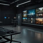 AI video editing interface showing automated editing and video production capabilities