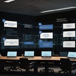 AI ethics framework displaying machine morality guidelines through algorithmic responsibility principles and governance structures