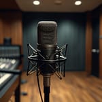 Audio recording interface showing sound capture and professional voice recording controls