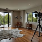 Real estate photography interface showing property capture and architectural documentation