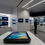 Samsung Galaxy interface showing smartphone series and Android device features