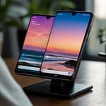 Samsung Galaxy smartphone displaying premium Android device with signature AMOLED display and multi-camera system