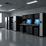 Small footprint PC interface showing compact desktop and space-saving computer design