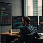 Code review interface showing line-by-line analysis with comment threading and approval workflows