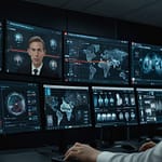 Deepfake detection software analyzing video content for artificial manipulation