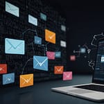 Email automation platform showing campaign management and personalization features