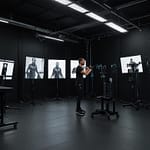 Motion capture system recording actor performance with tracking markers