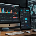 Social media scheduling dashboard showing content calendar and multi-platform publishing