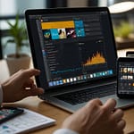 Apps interface showcase with various mobile applications and user interaction demonstrations