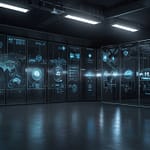 Internet of Things network with connected devices and data communication visualization