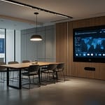 Voice assistant interface showing speech recognition and virtual helper capabilities