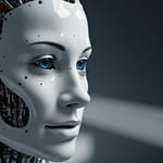 Professional AI ethics committee meeting room with responsible AI guidelines, governance frameworks, and ethical technology development displays