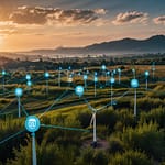 Advanced IoT sensor network deployment with wireless monitoring systems, environmental data collection, and intelligent analysis displays