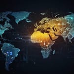 Modern tech news newsroom with real-time technology reporting, innovation tracking displays, and industry development monitoring systems